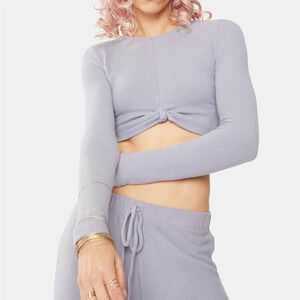bailey rose dusty lavender long sleeve crop top, purple, med and large, NWT​